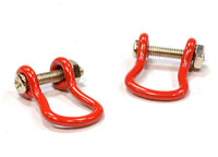 Realistic 1/10 T2 Tow Shackle Red for Off-Road Trail Rock Crawling 2pcs (  )