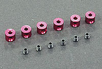 Aluminium Stopers Burgundy with M3 Set Screws 6pcs