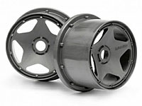 Super Star Rear Wheel Gunmetal 120x75mm 2pcs (  )