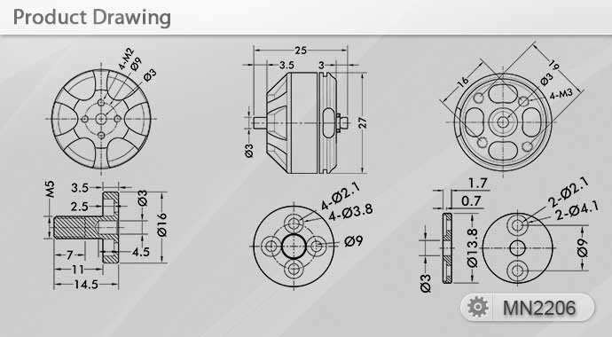 Бесколлекторный мотор T-Motor MN2206-11 2000kV Brushless Motor Navigator Series (TM-MN2206-11) (нажмите для увеличения) Бесколлекторный мотор T-Motor MN2206-11 2000kV Brushless Motor Navigator Series (TM-MN2206-11) (нажмите для увеличения)