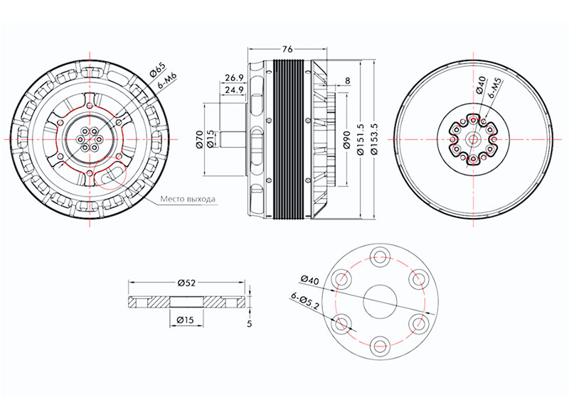 Бесколлекторный мотор T-Motor U15L 43kV Brushless Motor (TM-U15L-KV43) (нажмите для увеличения) Бесколлекторный мотор T-Motor U15L 43kV Brushless Motor (TM-U15L-KV43) (нажмите для увеличения)