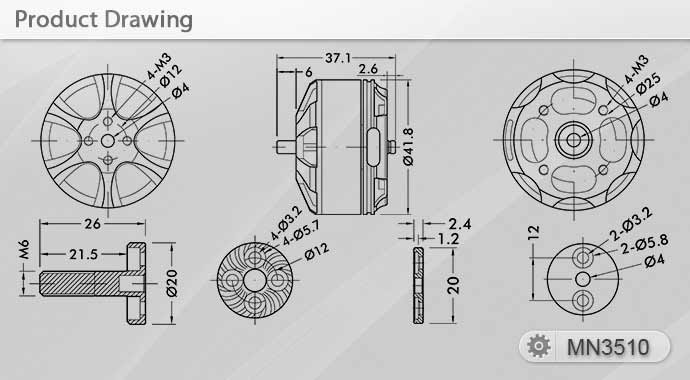 Бесколлекторный мотор T-Motor MN3510-13 700kV Brushless Motor Navigator Series (TM-MN3510-13) (нажмите для увеличения) Бесколлекторный мотор T-Motor MN3510-13 700kV Brushless Motor Navigator Series (TM-MN3510-13) (нажмите для увеличения)
