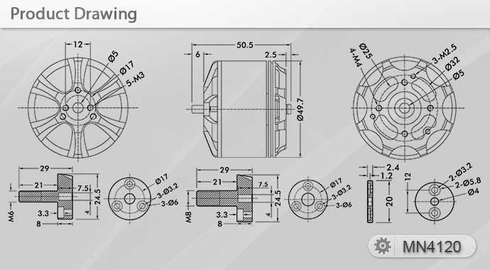 Бесколлекторный мотор T-Motor MN4120-9 400kV Brushless Motor Navigator Series (TM-MN4120-9) (нажмите для увеличения) Бесколлекторный мотор T-Motor MN4120-9 400kV Brushless Motor Navigator Series (TM-MN4120-9) (нажмите для увеличения)