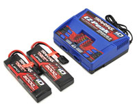 Traxxas EZ-Peak Dual 8A Charger Auto Battery iD 100W with 2 LiPo Batteries 11.1V 5000mAh