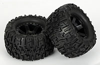 Trencher 2.8 30 Series Traxxas Style Bead Tires on Desperado Black Wheels Electric Rear 2pcs (  )