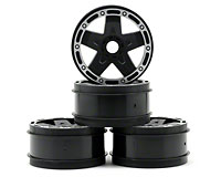 AKA Pro-5 Short Course Truck Wheels Black with Chrome 4pcs (  )