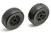 RC18 Narrow Spoked Wheel Black Mounted 2pcs