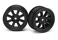 MX60 Eight Spoke Wheel Black 3mm Offset 2pcs