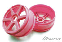 Special 1/8 Buggy No-Slots Wheel 6-Spoke Hex17mm Pink 2pcs (  )