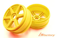 Special 1/8 Buggy No-Slots Wheel 6-Spoke Hex17mm Yellow 2pcs (  )