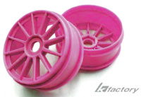 Special 1/8 Buggy No-Slots Wheel 12-Spoke Hex17mm Pink 2pcs (  )