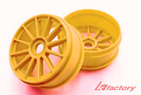 Special 1/8 Buggy No-Slots Wheel 12-Spoke Hex17mm Yellow 2pcs (  )