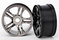 Traxxas Front Wheels Split Spoke Black Chrome XO-1 2pcs