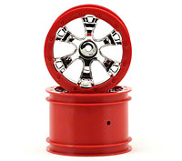 Geode Beadlock Style Wheels 2.2 Chrome/Red HEX12mm 1/16 2pcs (  )