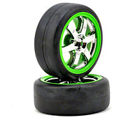 Pre-Mounted Gymkhana Slick Tires on Volk Racing TE37 Wheels 1/16 2pcs