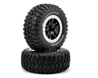 BFGoodrich Mud-Terrain KM2 on Rear SCT Split-Spoke Black Satin Chrome Beadlock 2pcs (  )