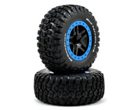 BFGoodrich KM2 on Front Split-Spoke Black Blue Beadlock 2pcs