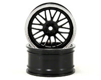 Front Deep Mesh Wheel 54x30mm Chrome/Black 2pcs (  )