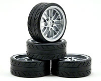 8 Spoke Fog Silver 2.2 Pre-Mounted Radial Tire Set 4pcs (  )