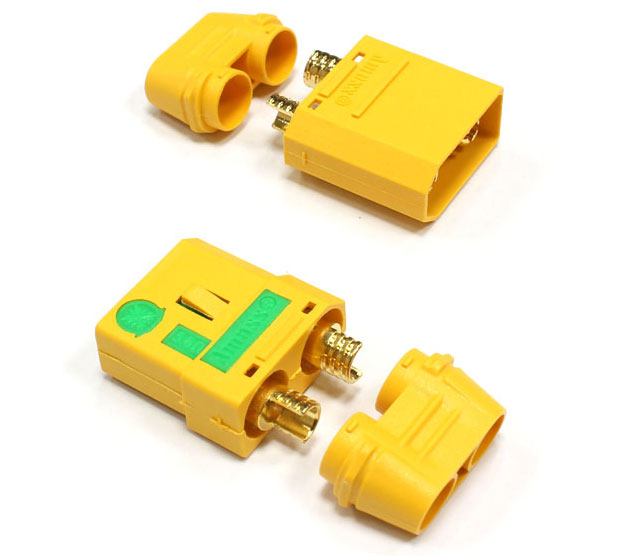 Коннекторы-разъемы без искры Amass XT90-S Anti-Sparking Male and Female Yellow 4.5mm Connector (AM-XT90S) (нажмите для увеличения)