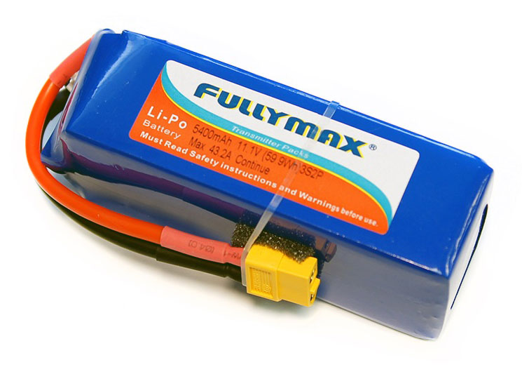 Аккумулятор Fullymax LiPo Battery 3S 11.1V 5400mAh 8C XT60 (FB5400HE-3S-XT60) (нажмите для увеличения)