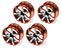 Austar 7-Spokes Aluminum Wheel Red/Chrome 26mm 4pcs