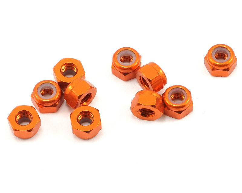 Гайки Aluminum Thin Locknut M3mm Orange 10pcs (HPI-104120) (нажмите для увеличения)