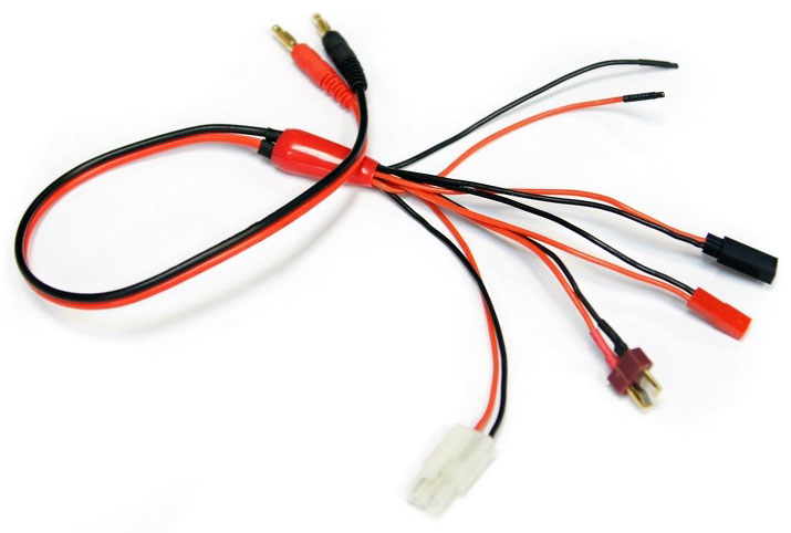 Мультикабель для зарядки Cable 4.0mm to Deans/Futaba/JST/Tamiya/Extra Wire (RK-K-024) (нажмите для увеличения)