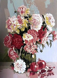 Peonies with Pomegranate - Painting By Numbers 40x50cm (  )