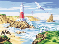Lighthouse with Seagulls - Painting By Numbers 40x50cm (  )