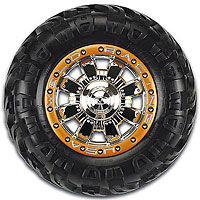 HD Commando Bead-Loc 3.8 40 Series Chrome/Gold Zero Offset Hex 23mm Wheels 2pcs