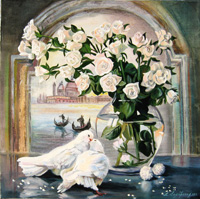 White Rose - Painting By Numbers 40x50cm (  )