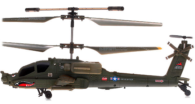 Радиоуправляемый вертолет Syma S109G Apache AH-64 Micro Helicopter with Gyro (SYMA-S109G) (нажмите для увеличения)
