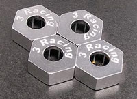Адаптеры колёсные 3Racing Wheel Adaptor 12mm for Revo Silver 4pcs (RE-058S)