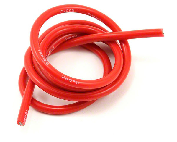 Силовой медный провод в силиконовой изоляции Silicone Wire 10AWG Red 5.26mm2 1m (AM-10AWG-R) (нажмите для увеличения)