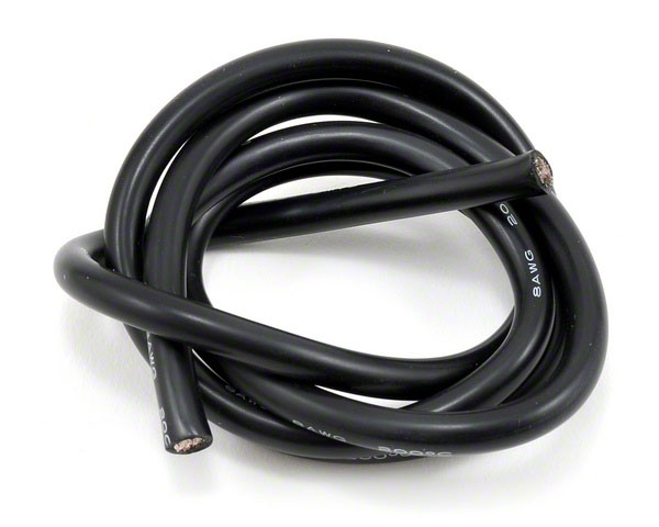 Силовой силиконовый кабель Silicone Wire 8AWG Black 8.37mm2 1m (AM-8AWG-B) (нажмите для увеличения)