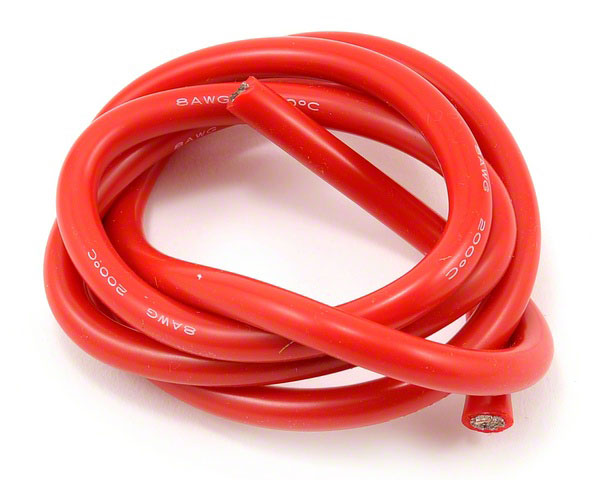Силовой медный провод в силиконовой изоляции Silicone Wire 8AWG Red 8.37mm2 1m (AM-8AWG-R) (нажмите для увеличения)